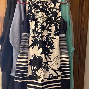 Ralph Lauren Navy and White Floral Midi Dress